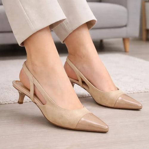 Escarpins demi-talon beige
