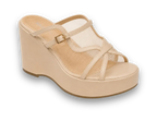 Mules compensées réf. 140 — beige