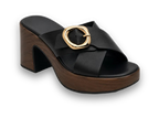 Mules à boucle réf. 638 — noir