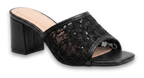 Mule en dentelle chic réf. 833 — noir