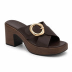 Mules compensées à boucle dorée réf. 638